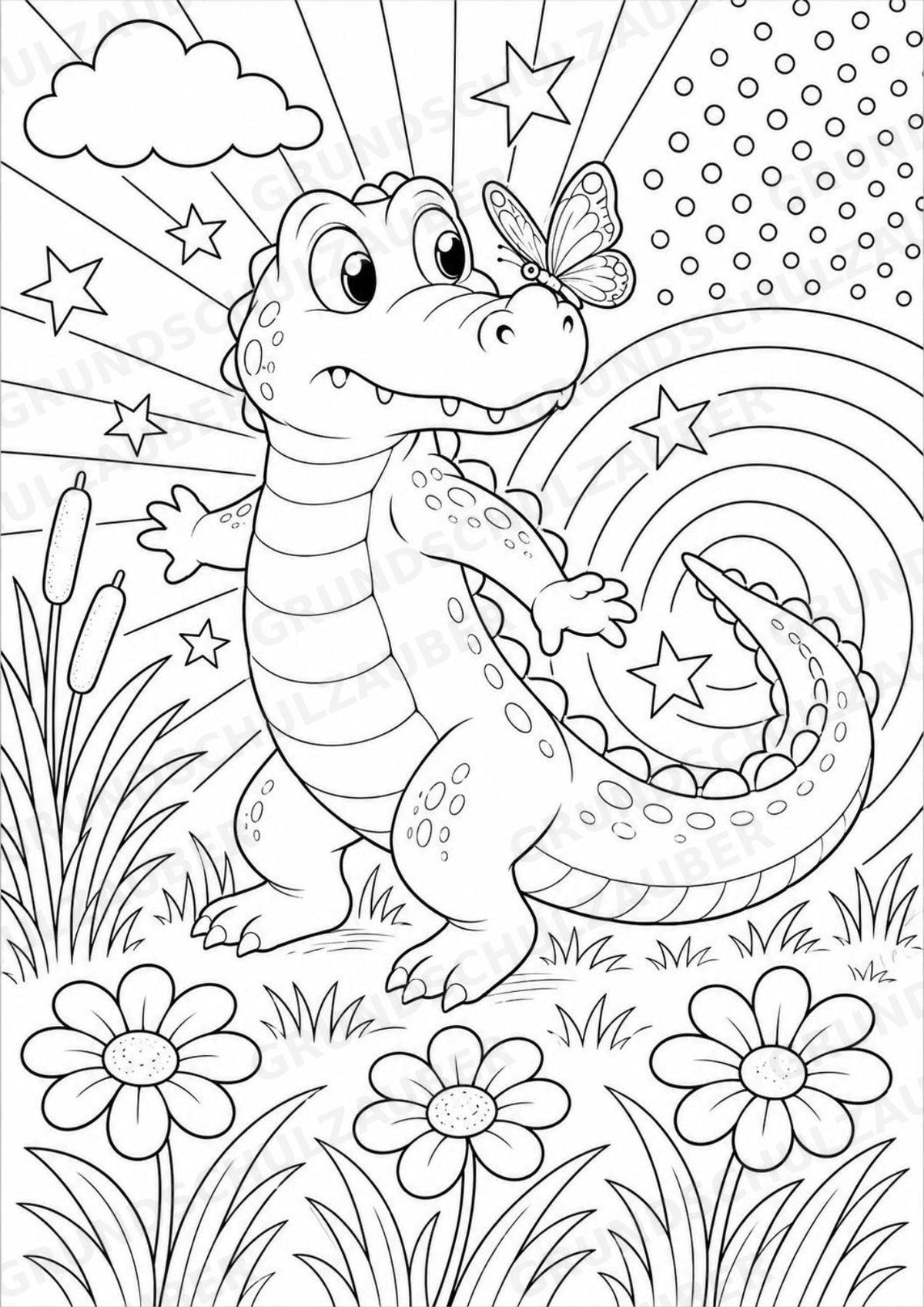 Krokodil POP Art Ausmalbilder 15 Malvorlagen – Materialseite 16