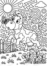 Kuh POP Art Ausmalbilder 15 Malvorlagen – Materialseite 14