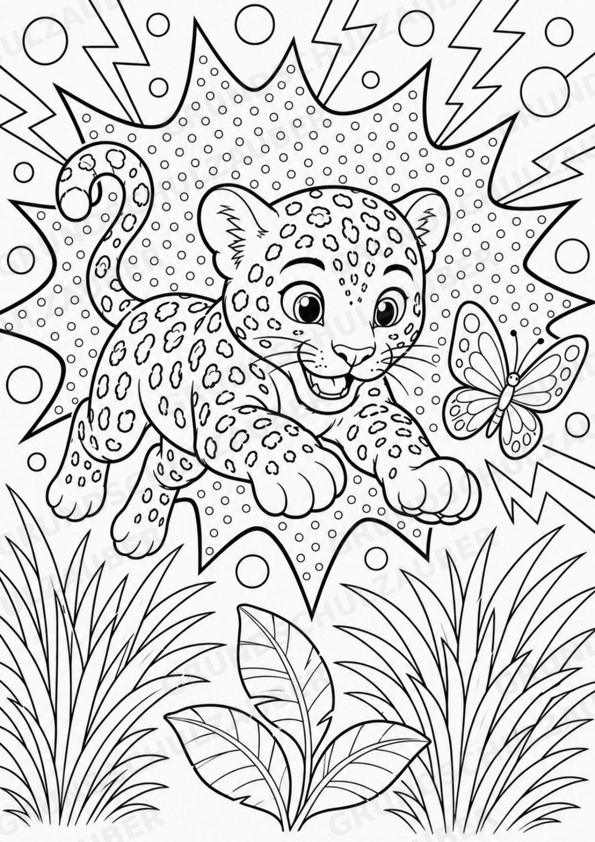 Leopard POP Art Ausmalbilder 15 Malvorlagen – Materialseite 3