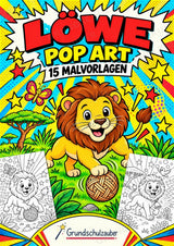 Löwe POP Art Ausmalbilder 15 Malvorlagen – Cover