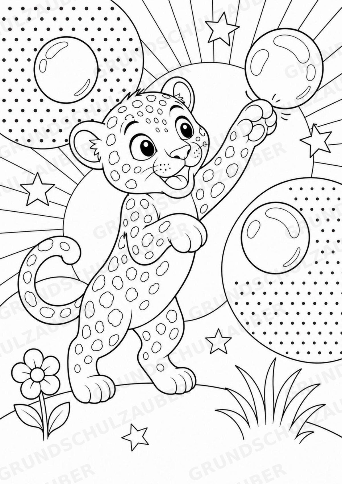 Leopard POP Art Ausmalbilder 15 Malvorlagen – Materialseite 8