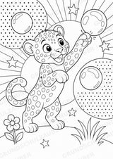 Leopard POP Art Ausmalbilder 15 Malvorlagen – Materialseite 8