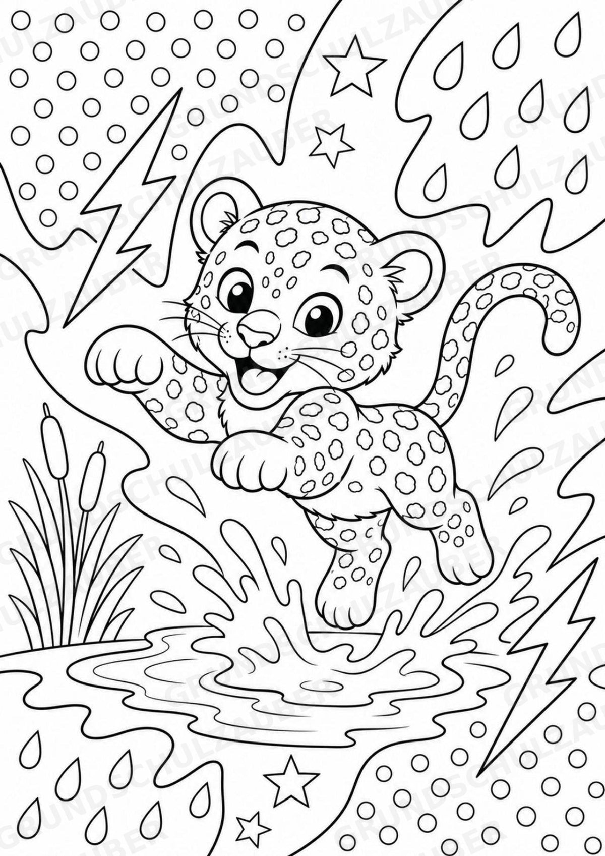 Leopard POP Art Ausmalbilder 15 Malvorlagen – Materialseite 9