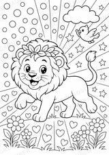 Löwe POP Art Ausmalbilder 15 Malvorlagen – Materialseite 4
