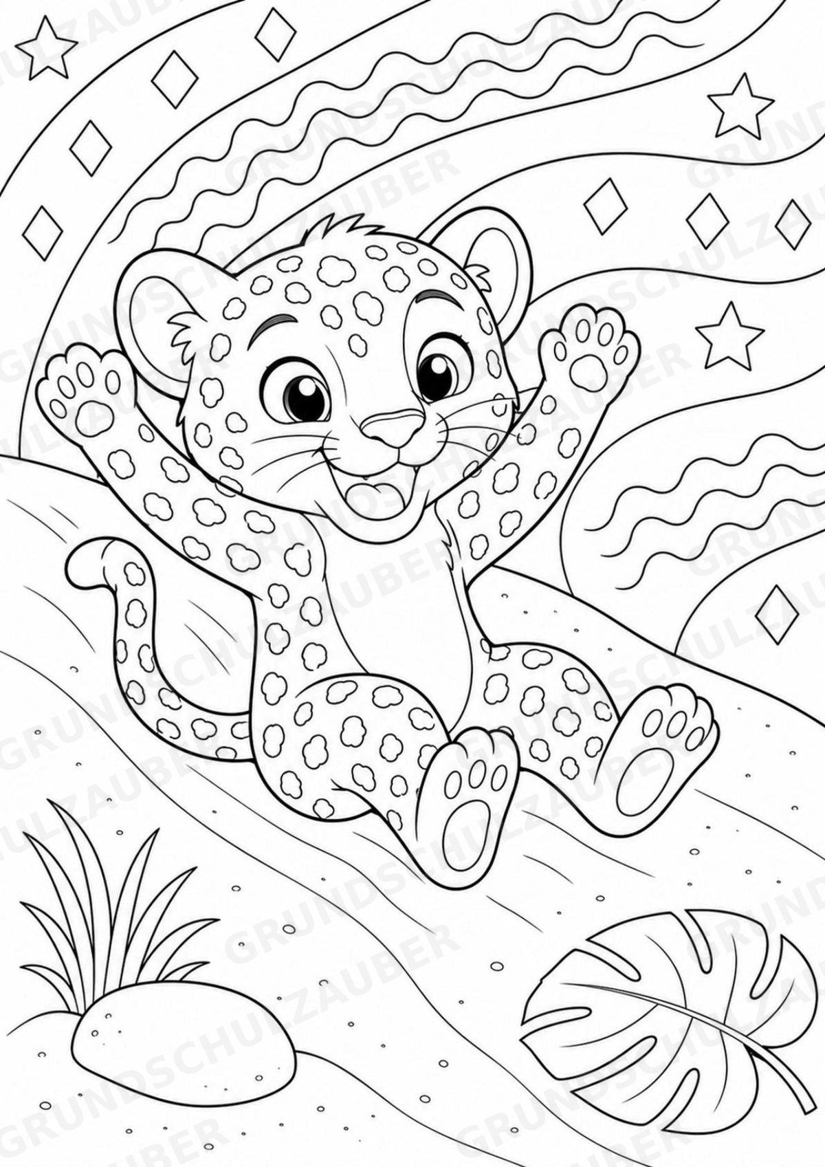 Leopard POP Art Ausmalbilder 15 Malvorlagen – Materialseite 11
