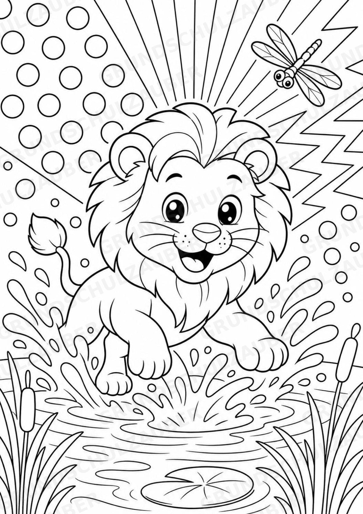 Löwe POP Art Ausmalbilder 15 Malvorlagen – Materialseite 6