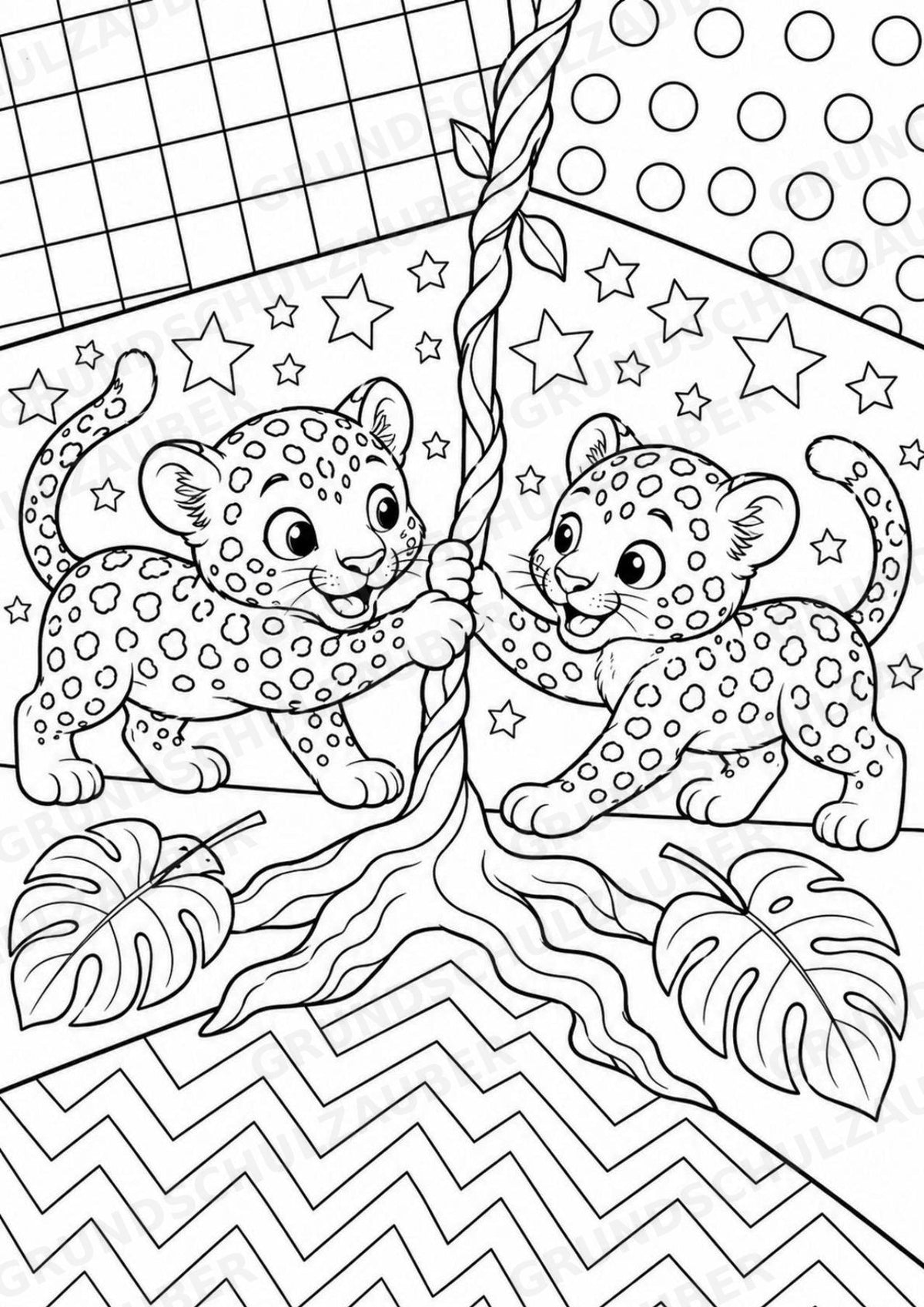 Leopard POP Art Ausmalbilder 15 Malvorlagen – Materialseite 13