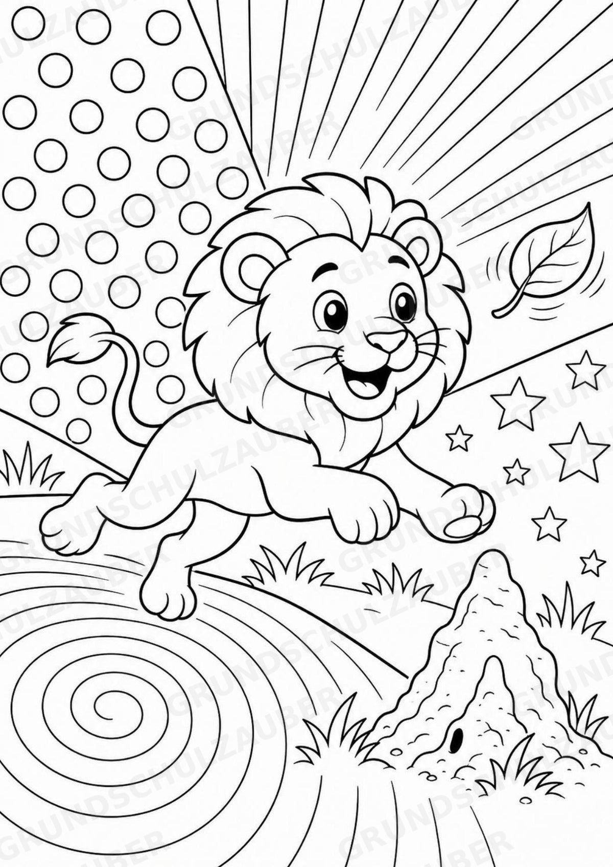 Löwe POP Art Ausmalbilder 15 Malvorlagen – Materialseite 8