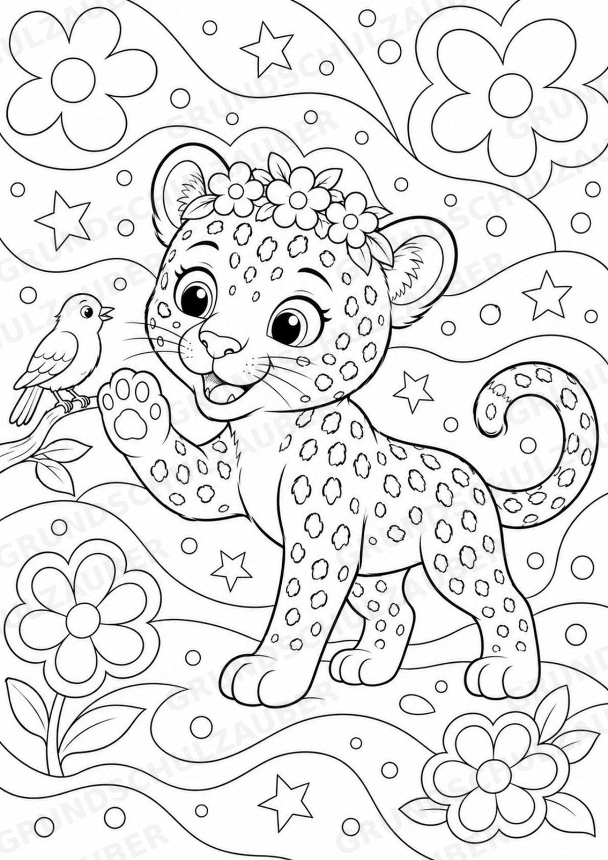 Leopard POP Art Ausmalbilder 15 Malvorlagen – Materialseite 15