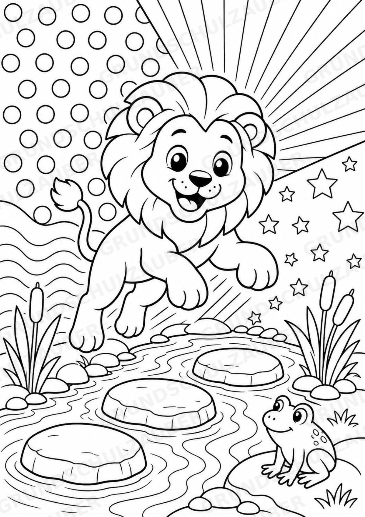 Löwe POP Art Ausmalbilder 15 Malvorlagen – Materialseite 10