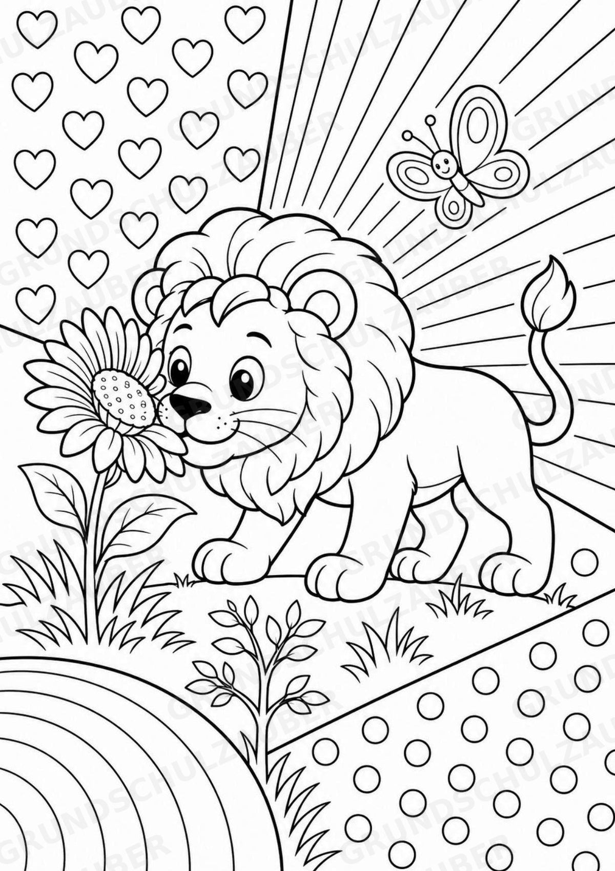 Löwe POP Art Ausmalbilder 15 Malvorlagen – Materialseite 11
