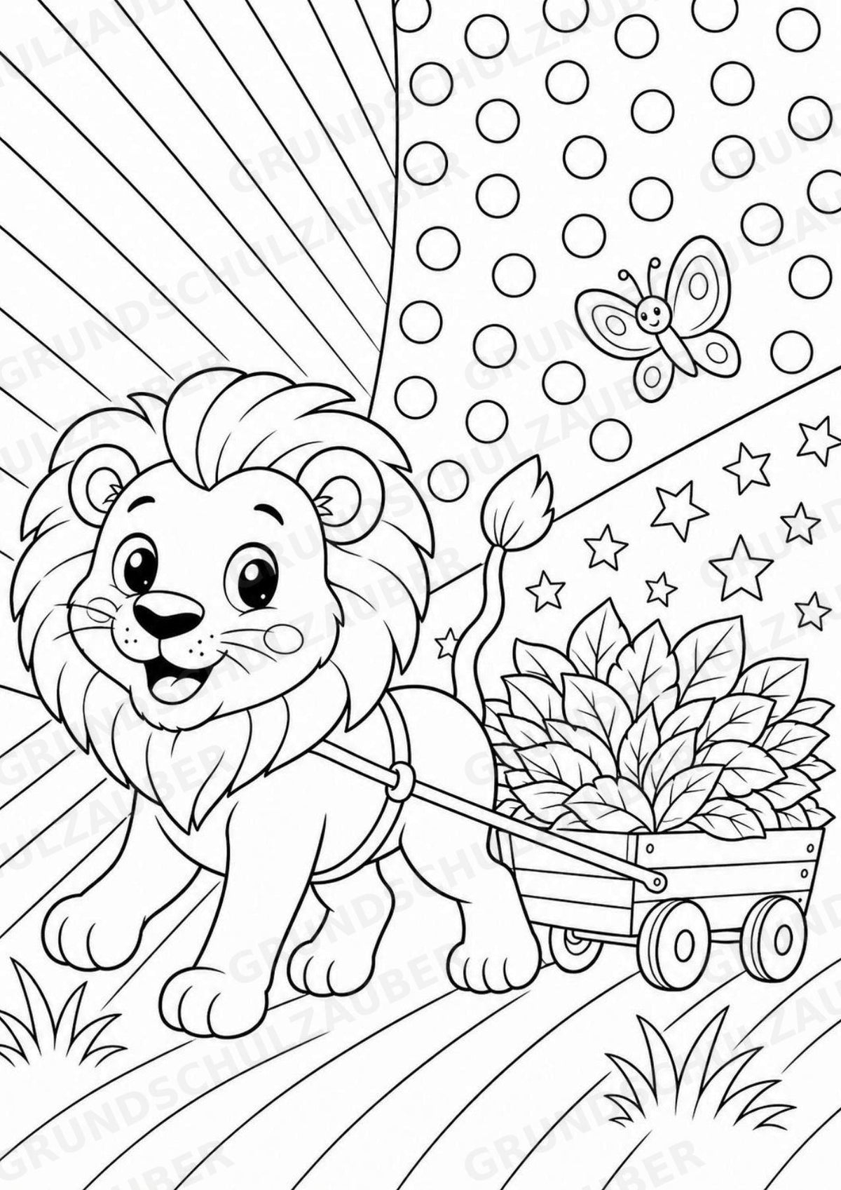 Löwe POP Art Ausmalbilder 15 Malvorlagen – Materialseite 13
