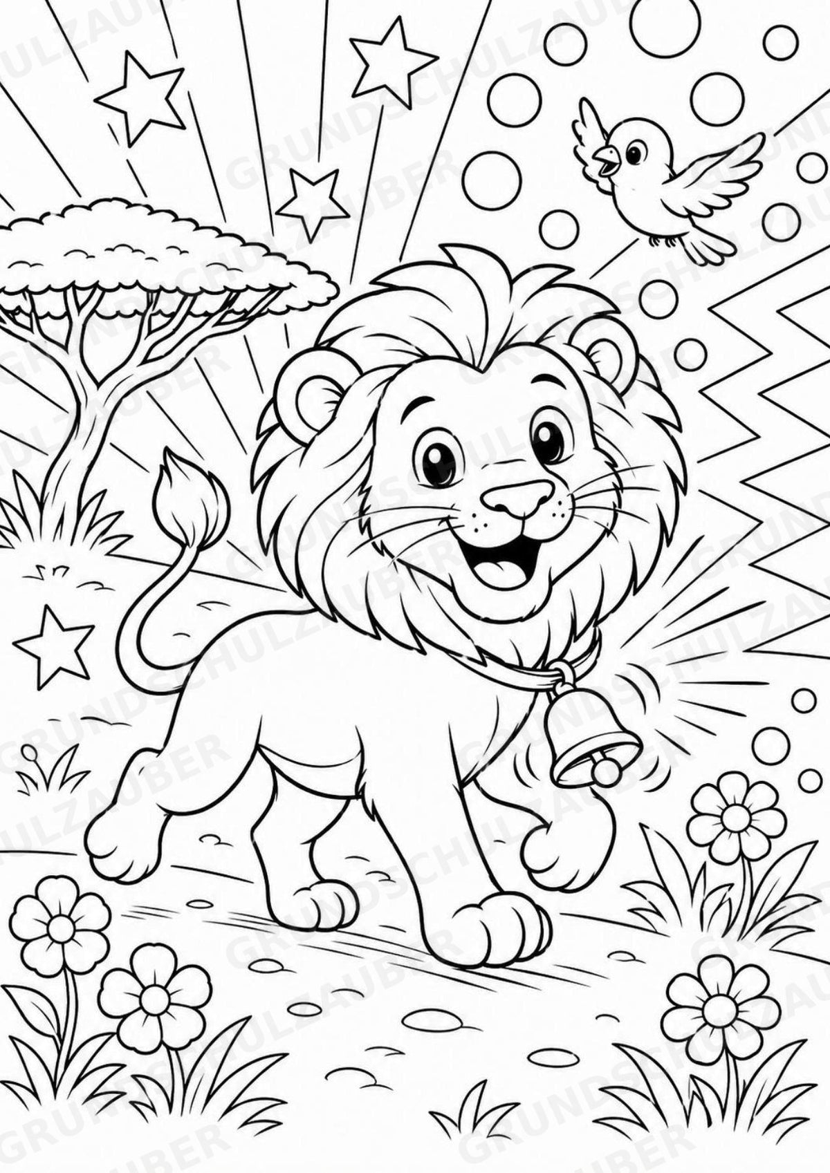 Löwe POP Art Ausmalbilder 15 Malvorlagen – Materialseite 16