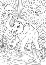 Mammut POP Art Ausmalbilder 15 Malvorlagen – Materialseite 10