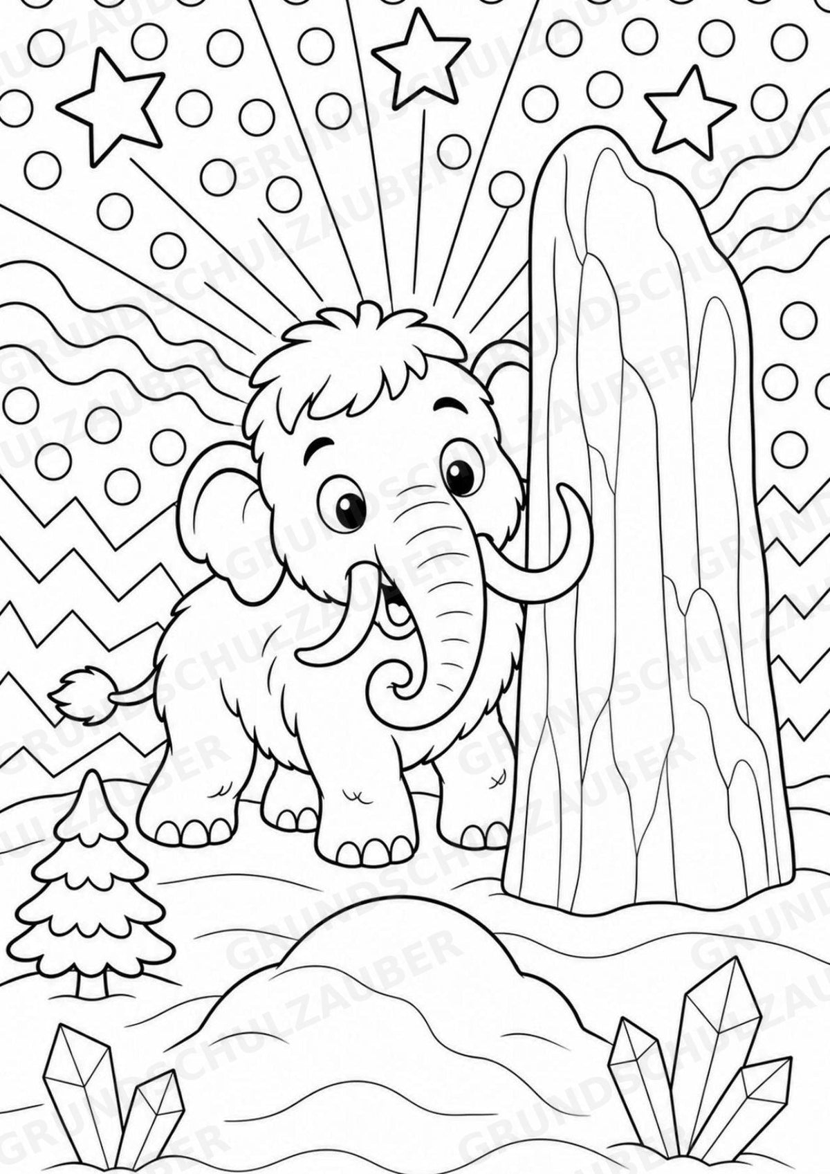 Mammut POP Art Ausmalbilder 15 Malvorlagen – Materialseite 11