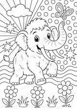 Mammut POP Art Ausmalbilder 15 Malvorlagen – Materialseite 12