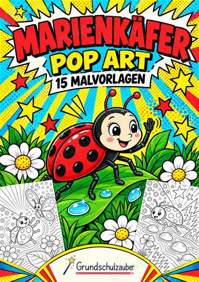 Marienkäfer POP Art Ausmalbilder 15 Malvorlagen – Cover