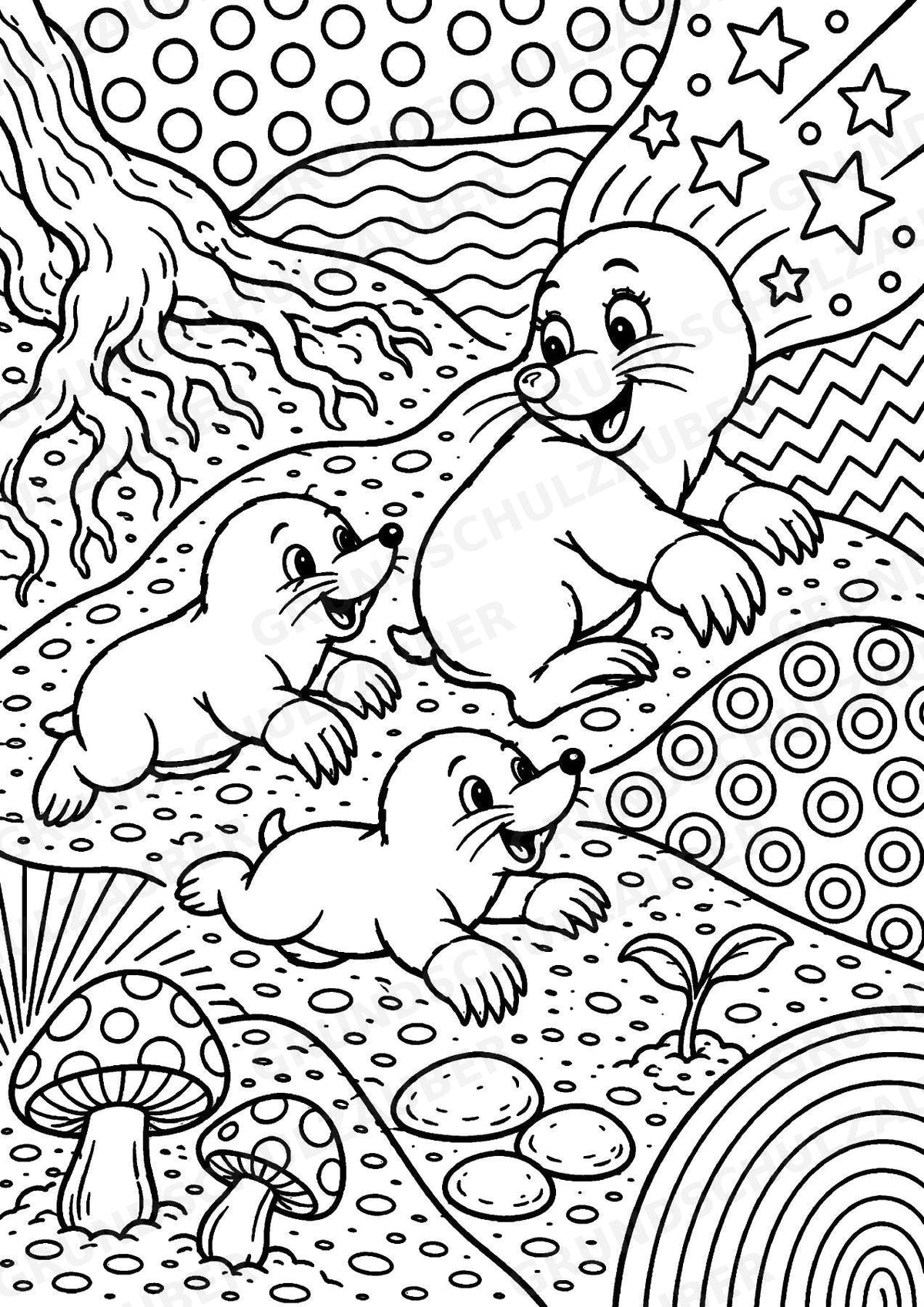 Maulwurf POP Art Ausmalbilder 15 Malvorlagen – Materialseite 5