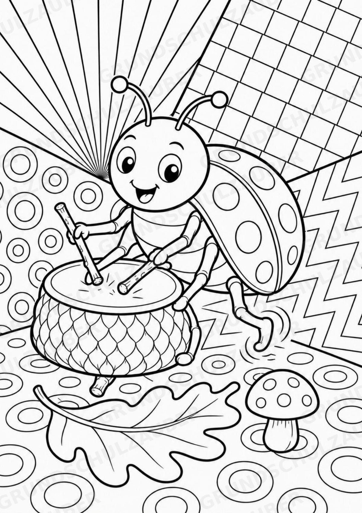 Marienkäfer POP Art Ausmalbilder 15 Malvorlagen – Materialseite 14