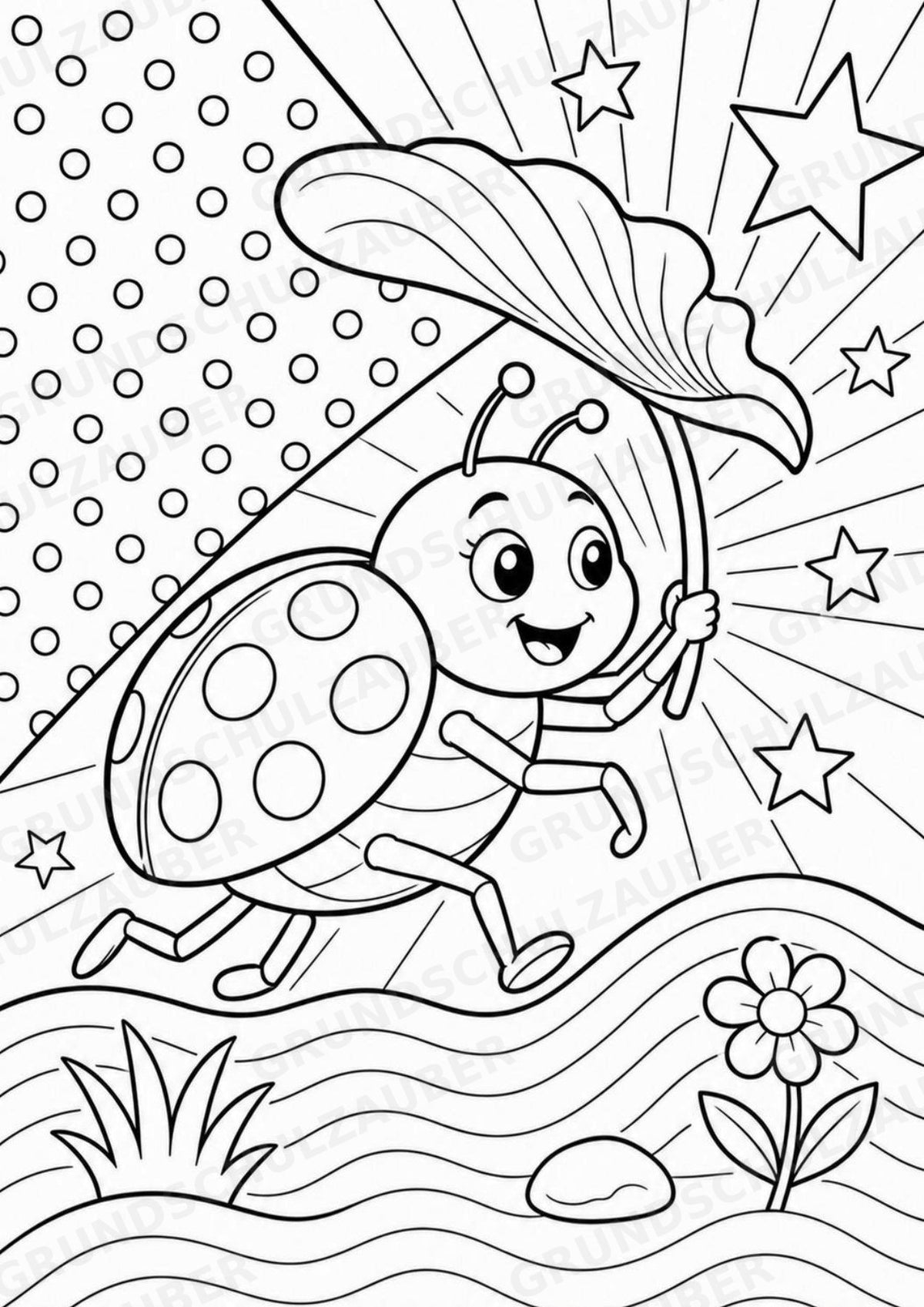 Marienkäfer POP Art Ausmalbilder 15 Malvorlagen – Materialseite 15
