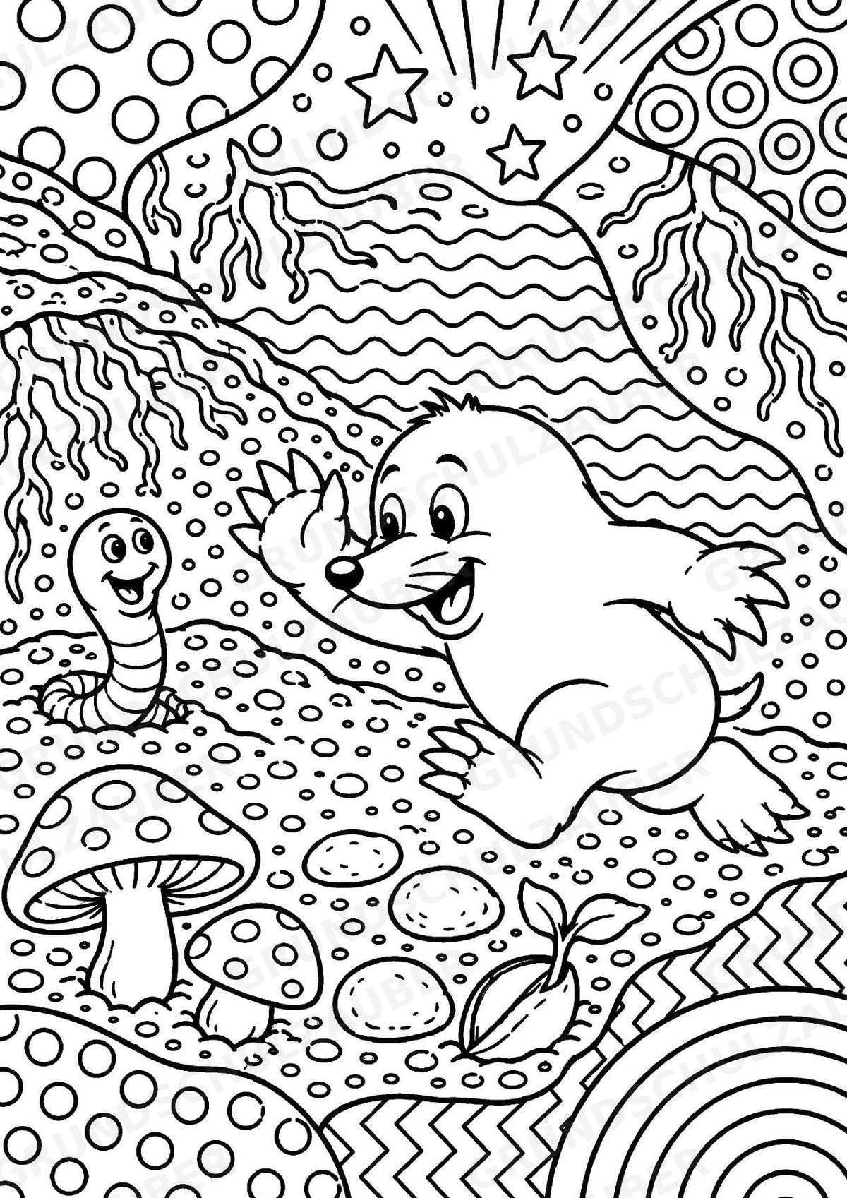 Maulwurf POP Art Ausmalbilder 15 Malvorlagen – Materialseite 8