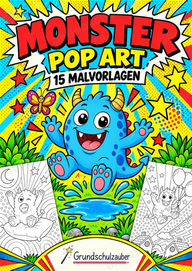 Monster POP Art Ausmalbilder 15 Malvorlagen – Cover