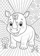 Nashorn POP Art Ausmalbilder 15 Malvorlagen – Materialseite 4