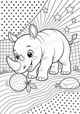 Nashorn POP Art Ausmalbilder 15 Malvorlagen – Materialseite 6