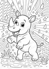 Nashorn POP Art Ausmalbilder 15 Malvorlagen – Materialseite 7