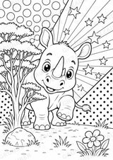 Nashorn POP Art Ausmalbilder 15 Malvorlagen – Materialseite 9