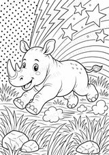 Nashorn POP Art Ausmalbilder 15 Malvorlagen – Materialseite 10