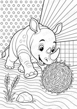 Nashorn POP Art Ausmalbilder 15 Malvorlagen – Materialseite 12