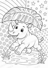 Nashorn POP Art Ausmalbilder 15 Malvorlagen – Materialseite 13