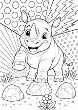 Nashorn POP Art Ausmalbilder 15 Malvorlagen – Materialseite 15