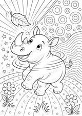 Nashorn POP Art Ausmalbilder 15 Malvorlagen – Materialseite 16