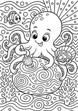 Oktopus POP Art Ausmalbilder 15 Malvorlagen – Materialseite 4