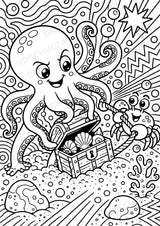 Oktopus POP Art Ausmalbilder 15 Malvorlagen – Materialseite 6