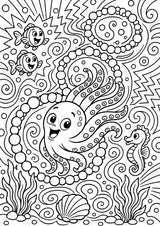 Oktopus POP Art Ausmalbilder 15 Malvorlagen – Materialseite 7