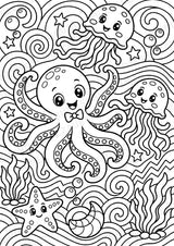 Oktopus POP Art Ausmalbilder 15 Malvorlagen – Materialseite 8