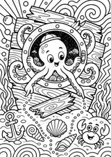 Oktopus POP Art Ausmalbilder 15 Malvorlagen – Materialseite 10