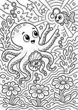 Oktopus POP Art Ausmalbilder 15 Malvorlagen – Materialseite 15