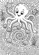 Oktopus POP Art Ausmalbilder 15 Malvorlagen – Materialseite 16