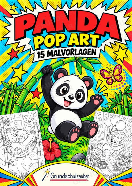 Panda POP Art Ausmalbilder 15 Malvorlagen – Cover