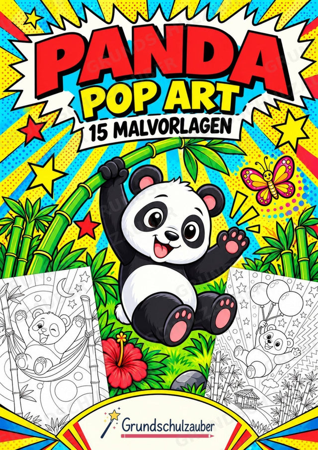 Panda POP Art Ausmalbilder 15 Malvorlagen – Cover