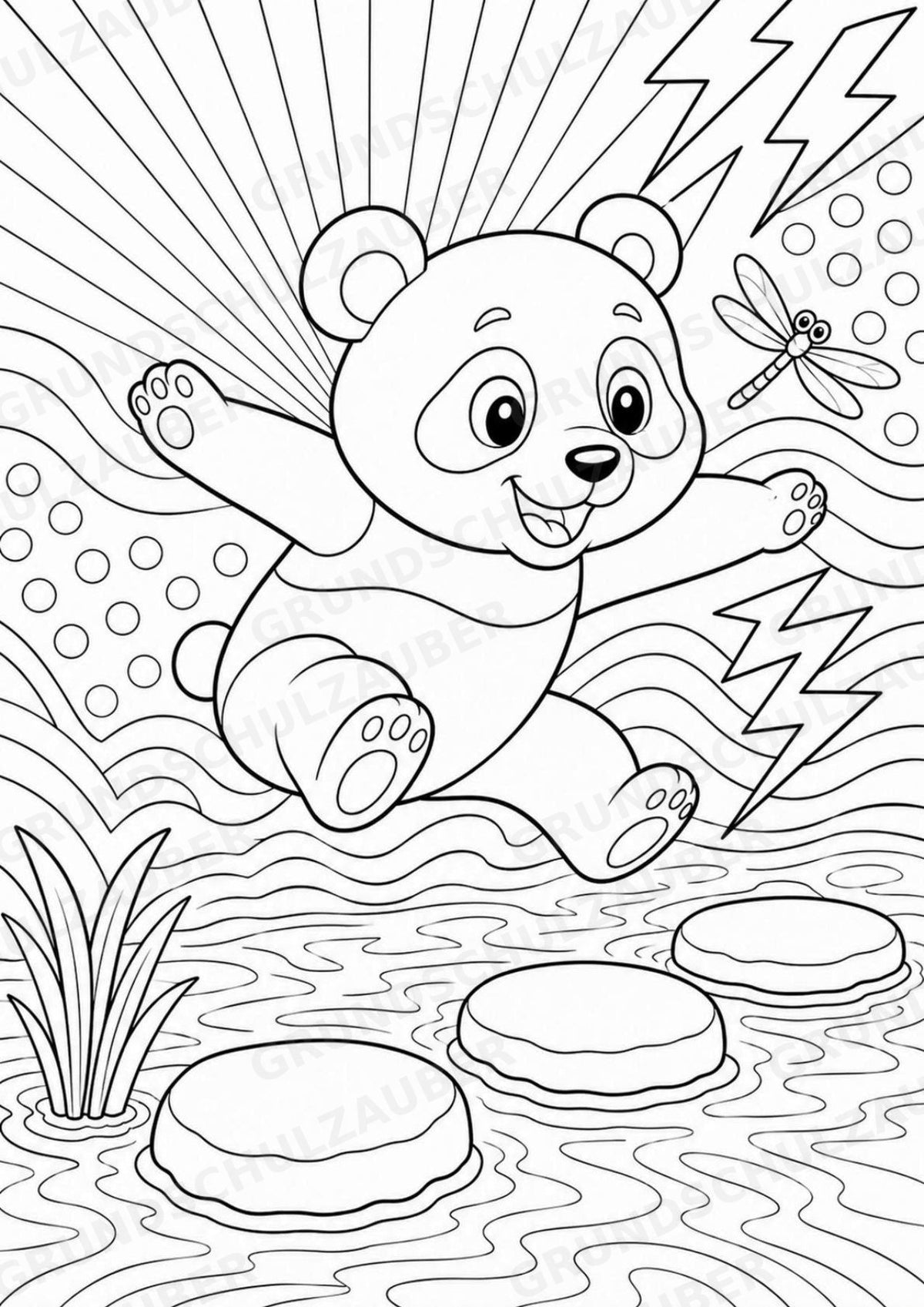 Panda POP Art Ausmalbilder 15 Malvorlagen – Materialseite 5