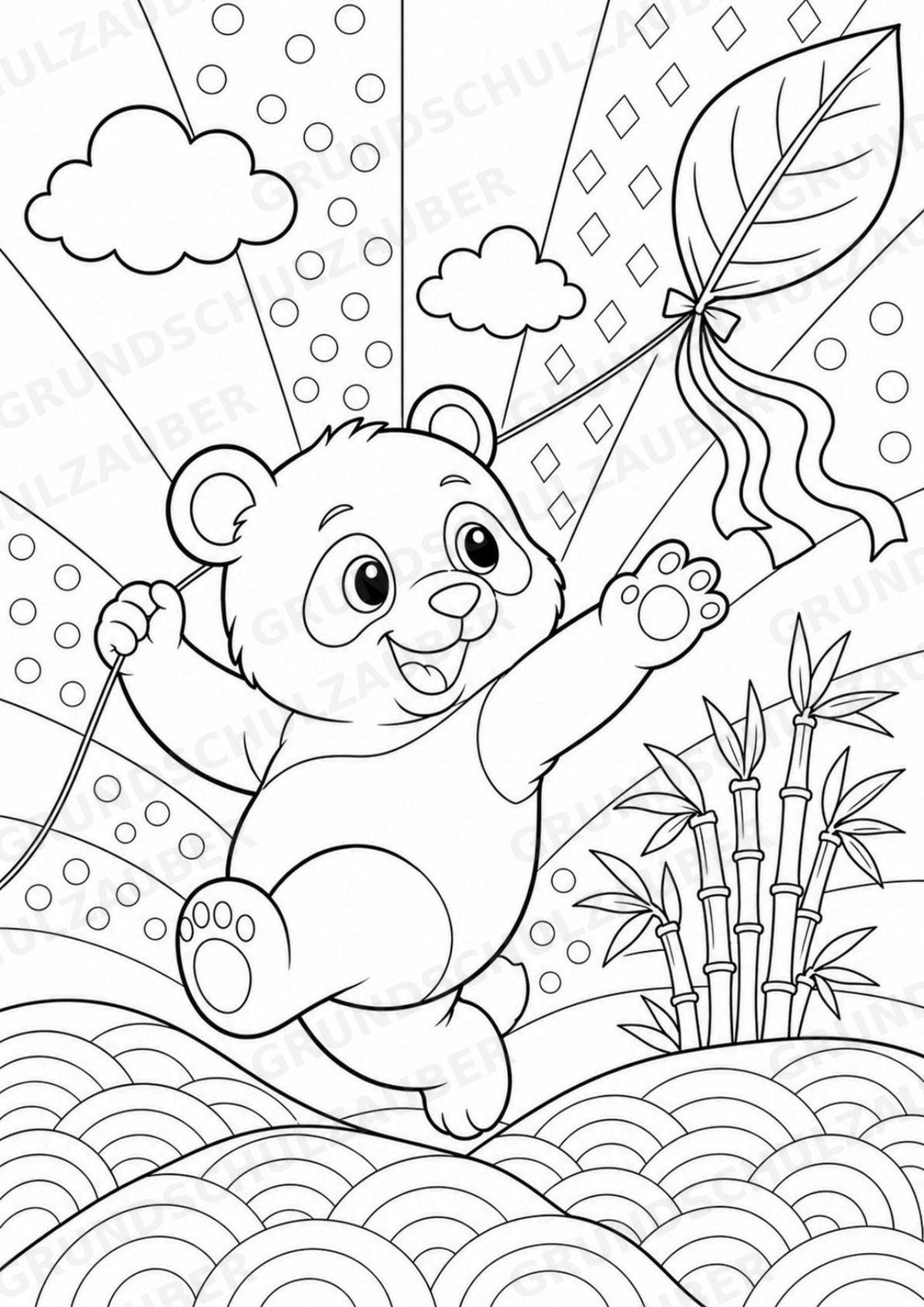 Panda POP Art Ausmalbilder 15 Malvorlagen – Materialseite 8