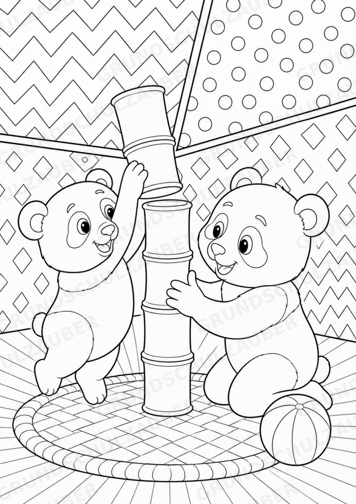 Panda POP Art Ausmalbilder 15 Malvorlagen – Materialseite 10