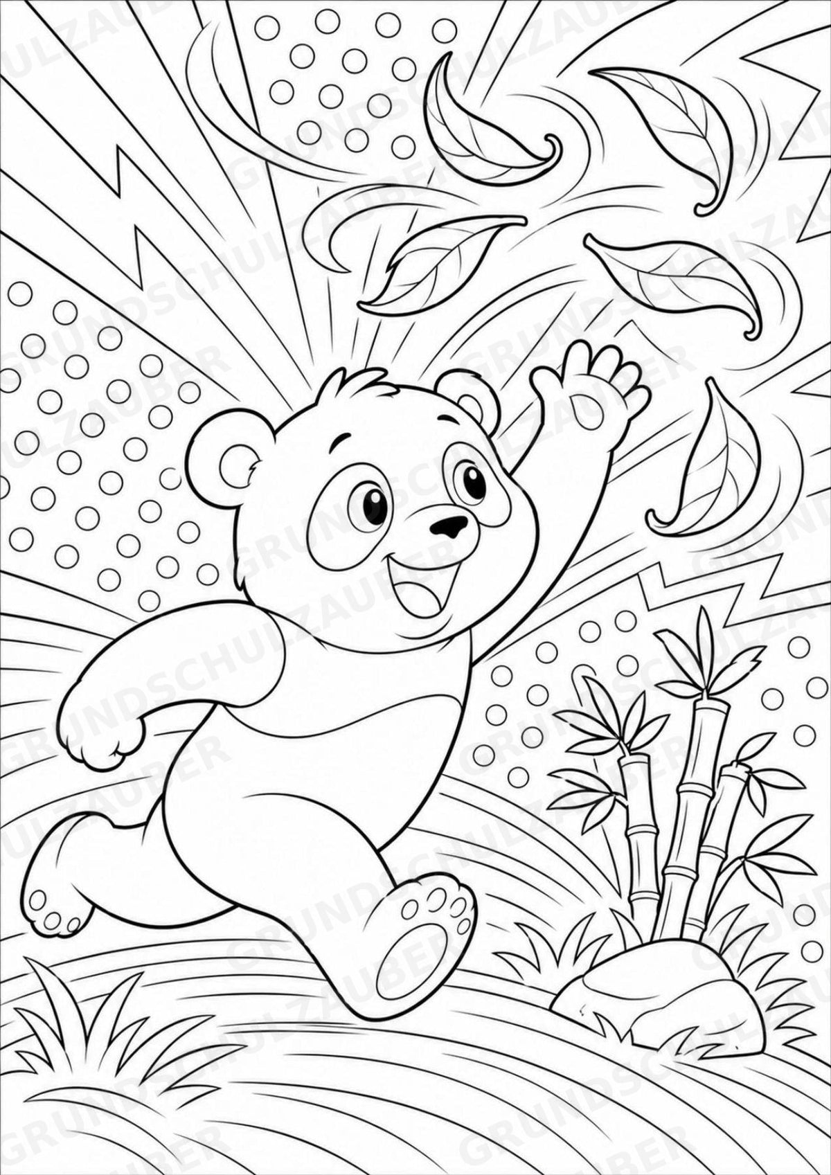 Panda POP Art Ausmalbilder 15 Malvorlagen – Materialseite 12