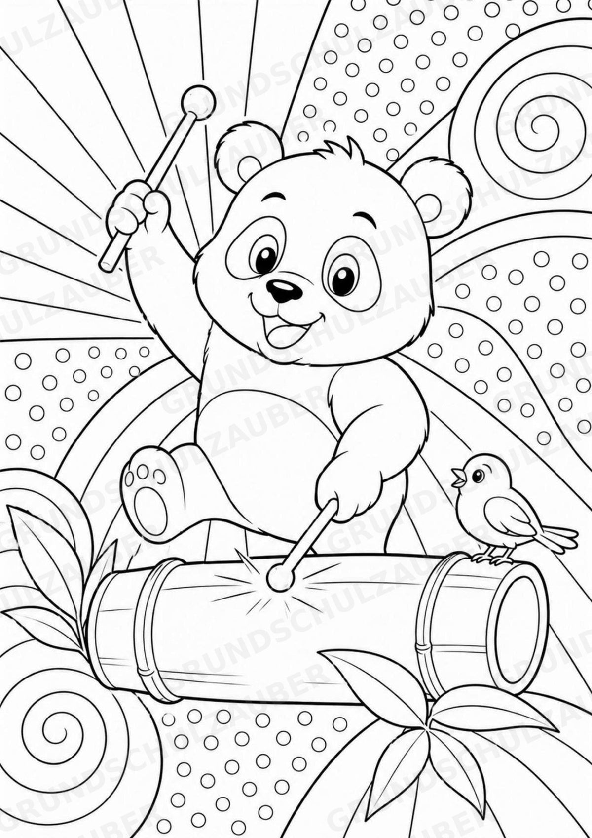 Panda POP Art Ausmalbilder 15 Malvorlagen – Materialseite 14