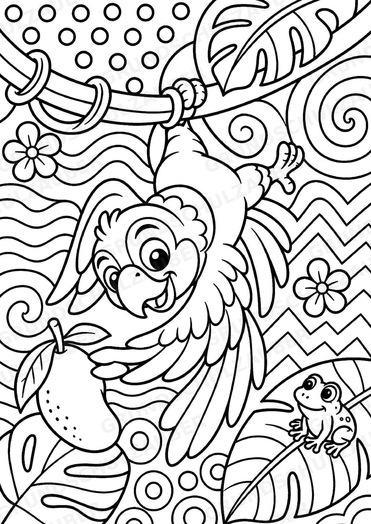 Papagei POP Art Ausmalbilder 15 Malvorlagen – Materialseite 3